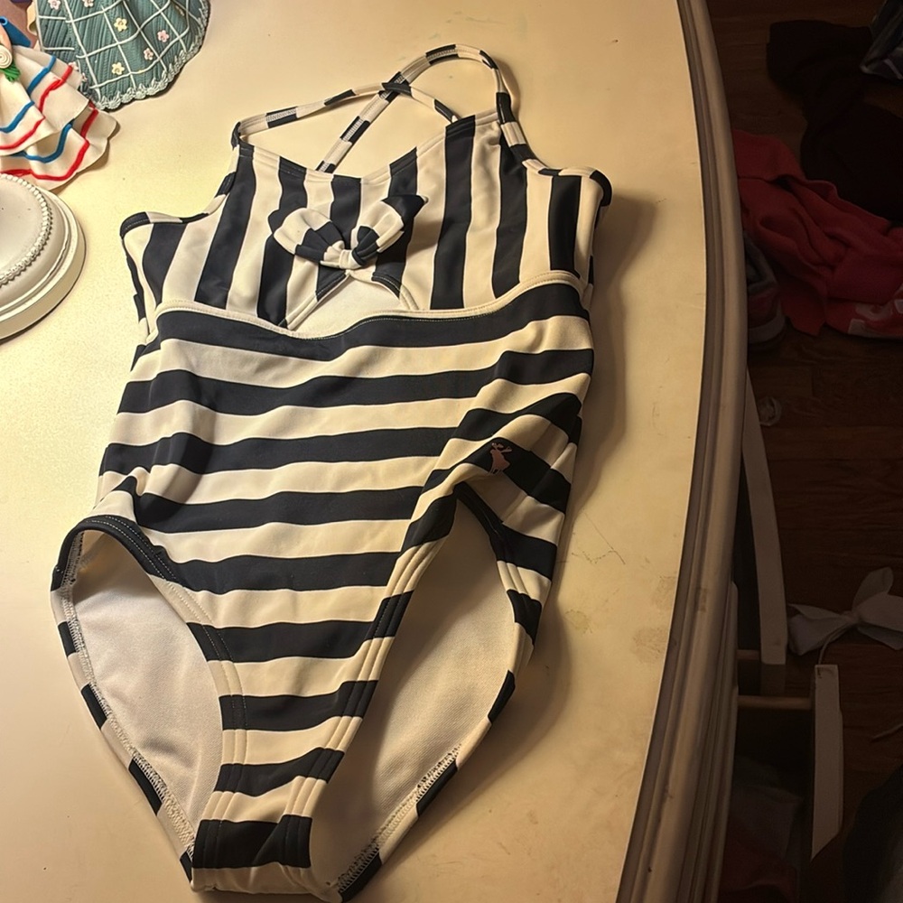 Abercrombie Kids Black and White Striped Bodysuit One Piece
